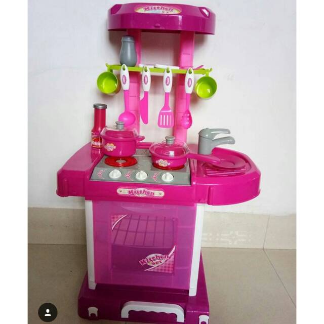 Mainan anak masak masakan  kitchen koper pink