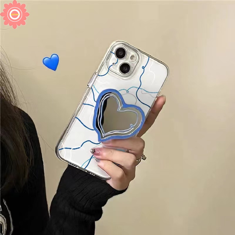 Creative Make Up Mirror Bracket Love Heart Phone Grip Cute Irregular Korea Holder Ring Universal Scalable Phone Stand Holder