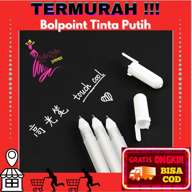 

Pulpen Highlight Pen White Gel Pen / Bulpen Tinta Putih Decor Scrapbook Journal DIY / Pena Touch Cool Tinta Putih / White Art Craft Pigment Liner Pe