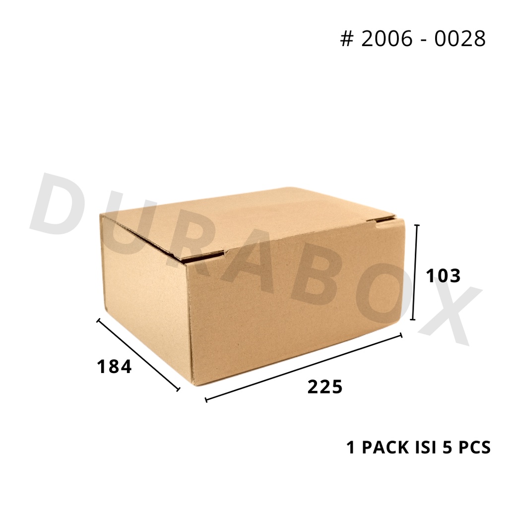 

22.5 x 18.4 x 10.3 cm MAILER | KARDUS / KARTON BOX CORRUGATED - KEMASAN / PACKAGING / PACKING MAKANAN | #2006-0028
