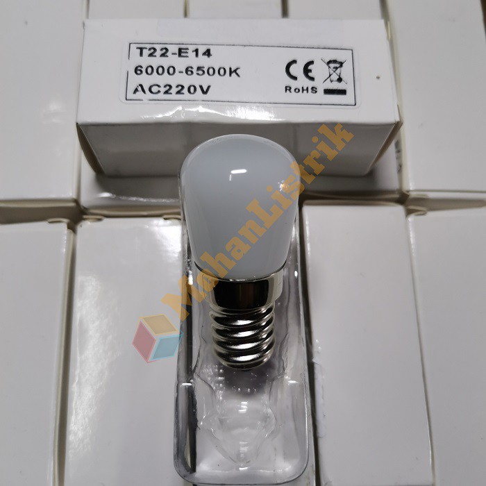 Lampu Bohlam Kulkas Nyala Putih E14 220V AC 0.8 Watt Terang - E14