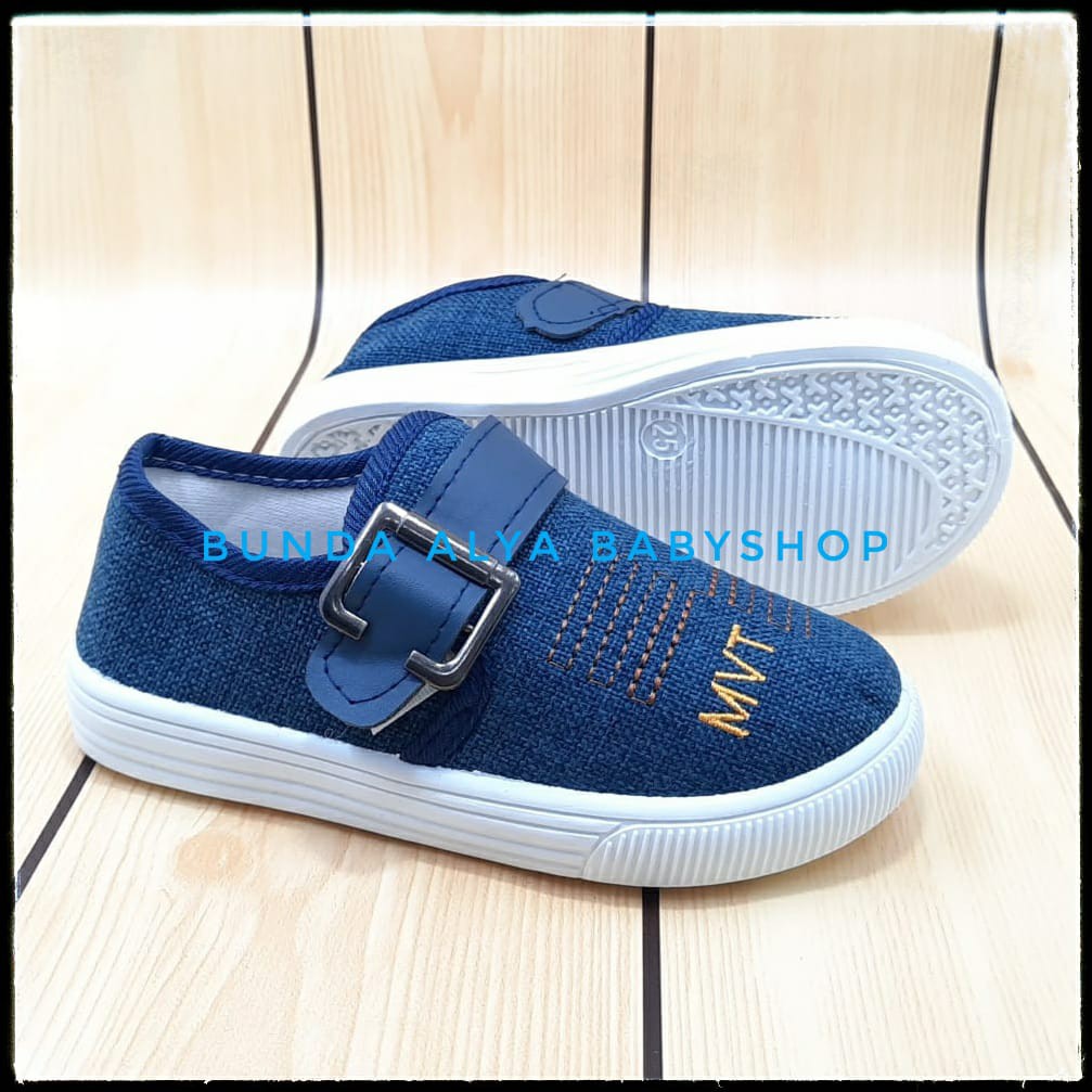 Sepatu Anak Laki Laki IMPORT 1 - 7 Tahun NAVY Alas Karet Anti Licin Sepatu Anak Cowok Premium MVT Size 21 - 35