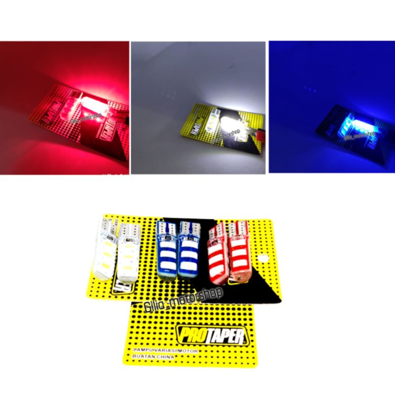 Lampu Sen Jelly Crystal T10 6 LED  mode diam Lampu Bohlam Sen Jelly LED T10 6 mata DC 12 volt