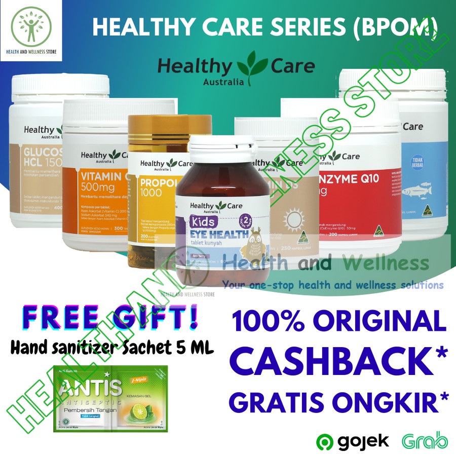Healthy Care Series Vitamin C 500 Mg D3 1000 Iu Bee Propolis Coenzyme Coq10 Fish Oil Glucosamine Kid