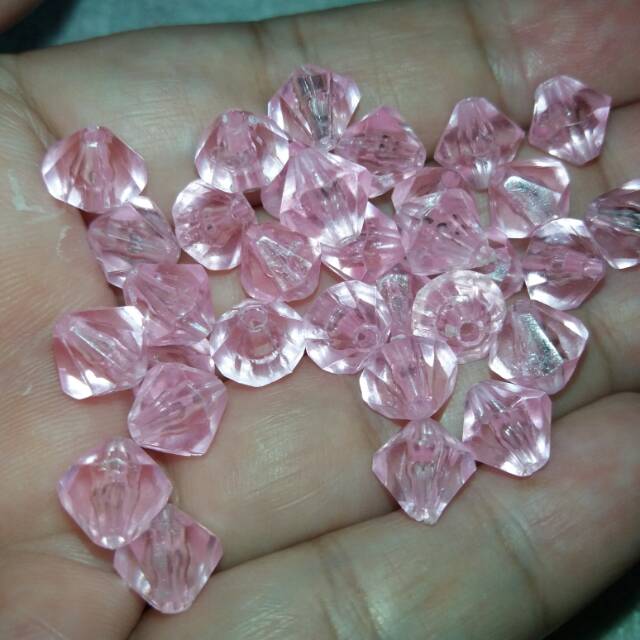 Mote Akrilik Bening Pink 8mm