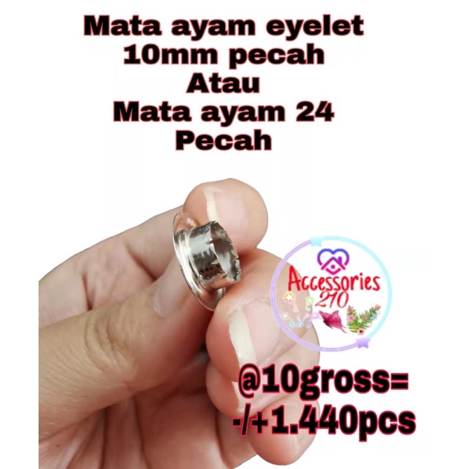 10gross mata ayam eyelet 10mm / mata ayam 24 pecah