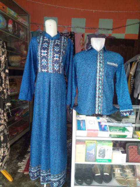 Bisa Pisah Batik Couple Keluarga Sania Ruffle Ori Ndoro Jowi Termurah Mego Biru