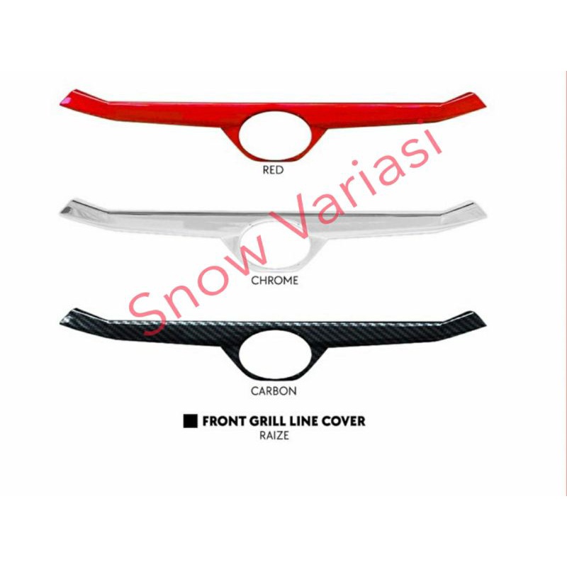 List Grill Depan Line Cover Front Toyota Raize 2021 Merah Hitam Carbon