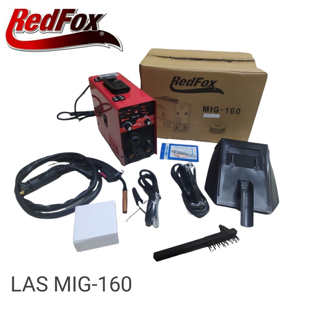 REDFOX MESIN LAS MIG 160 CO2 TANPA GAS WELDING MIGi GASLESS JAPAN 120A ORIGINAL TERBAIK Spt REDBO