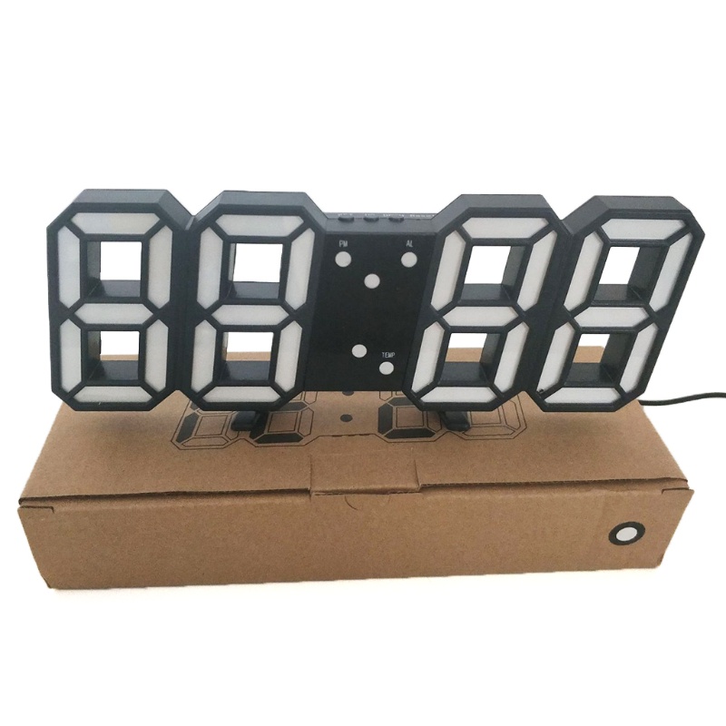 Btsg Jam Alarm Digital LED 3D Desain Modern Untuk Dinding / Meja