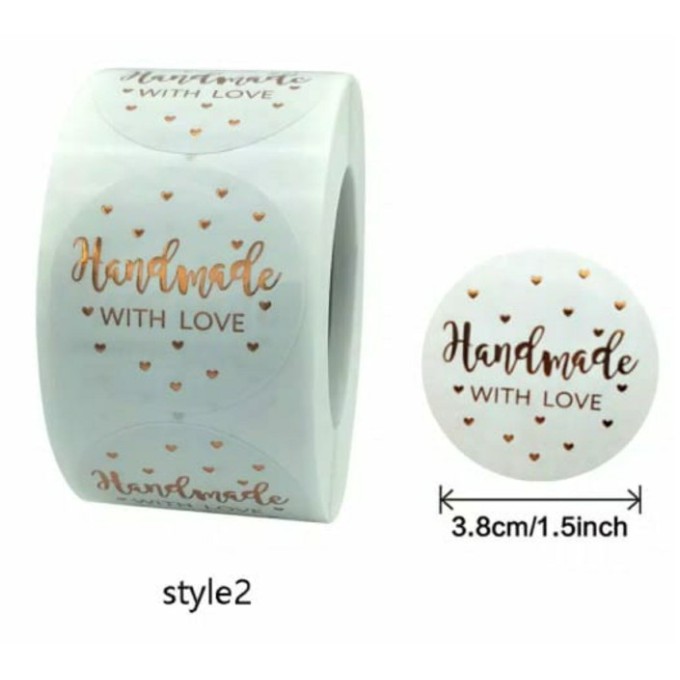 

Sticker handmade per 10pcs white putih stiker kue stiker kado 3,8cm