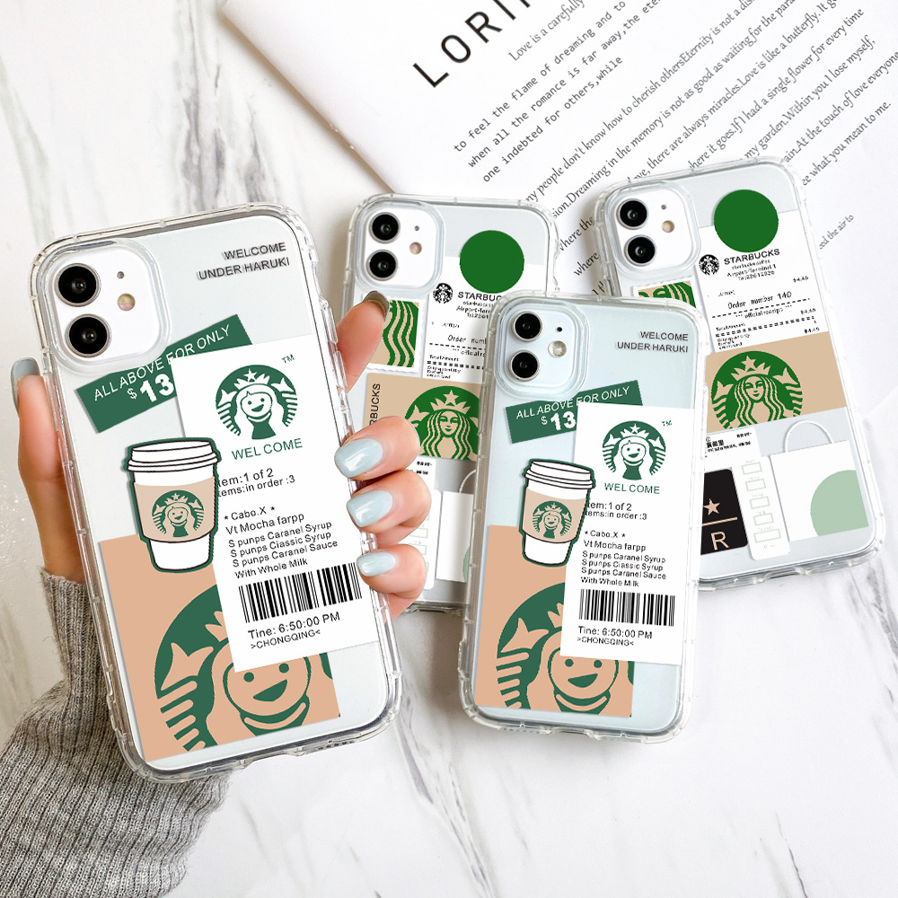 iPhone case 6 6plus 7plus 8 plus 7 8 X XS XR XSMAX 11 11pro 11promax 12 12pro 12promax clear cover Starbucks popular style transparent shockproof