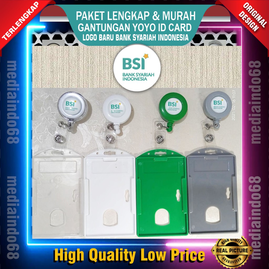 

PAKET LENGKAP & MURAH GANTUNGAN YOYO ID CARD LOGO BARU BANK SYARIAH INDONESIA(BSI)