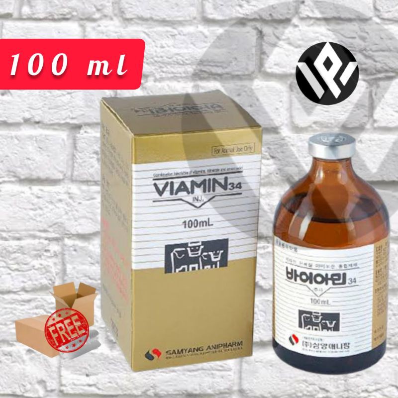 Viamin 34 injeksi 100 ml multivitamin asam amino hewan