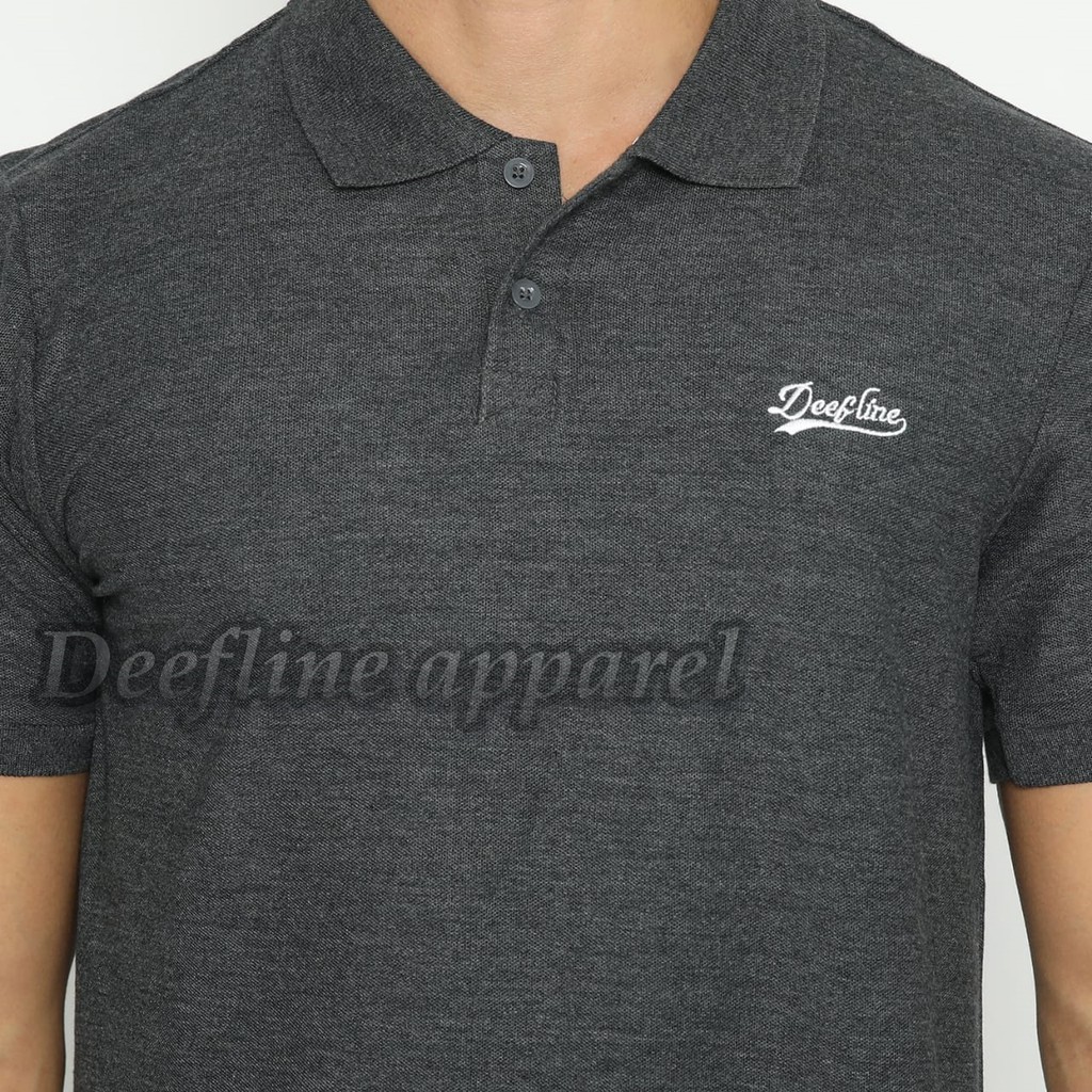 DEEFLINE Kaos kerah pria - polo shirt pria -  kaos katun twotone black - kaos kerah wangki terbaru