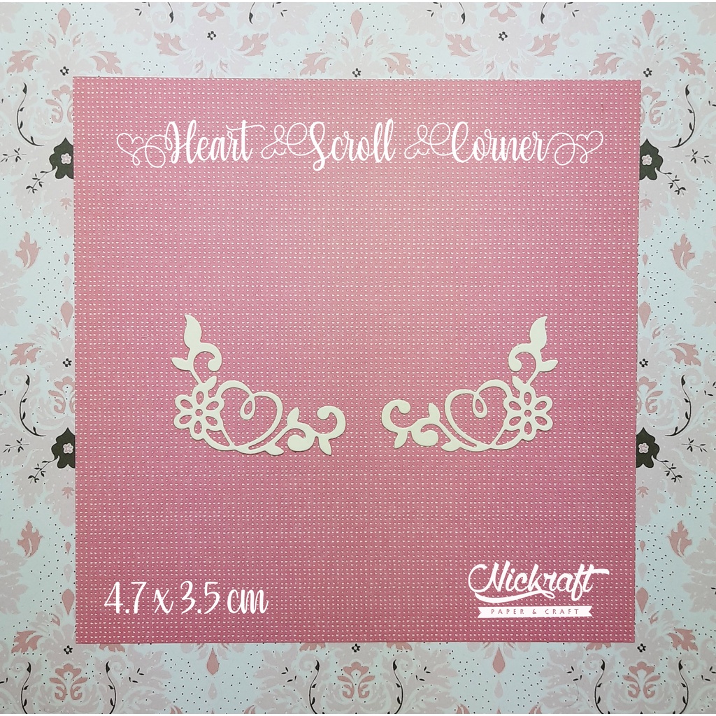 

HEART SCROLL CORNER - Bahan Scrapbook Sudut Kertas