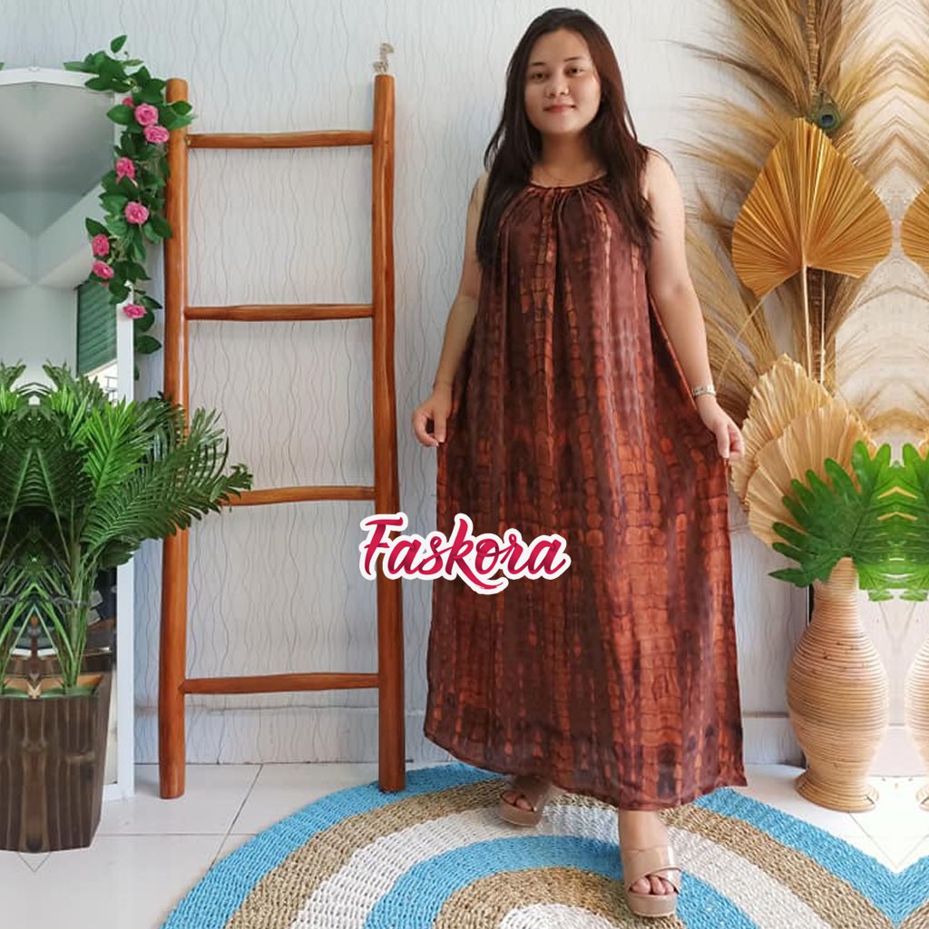 Dress Tanpa Lengan Wanita Casual Dress Bambu / Long Dress Tanpa Lengan Murah