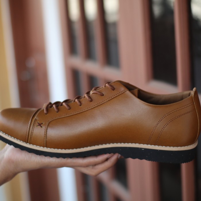 sepatu pantofel pria sepatu kerja casual kulit crazy horse model Smith