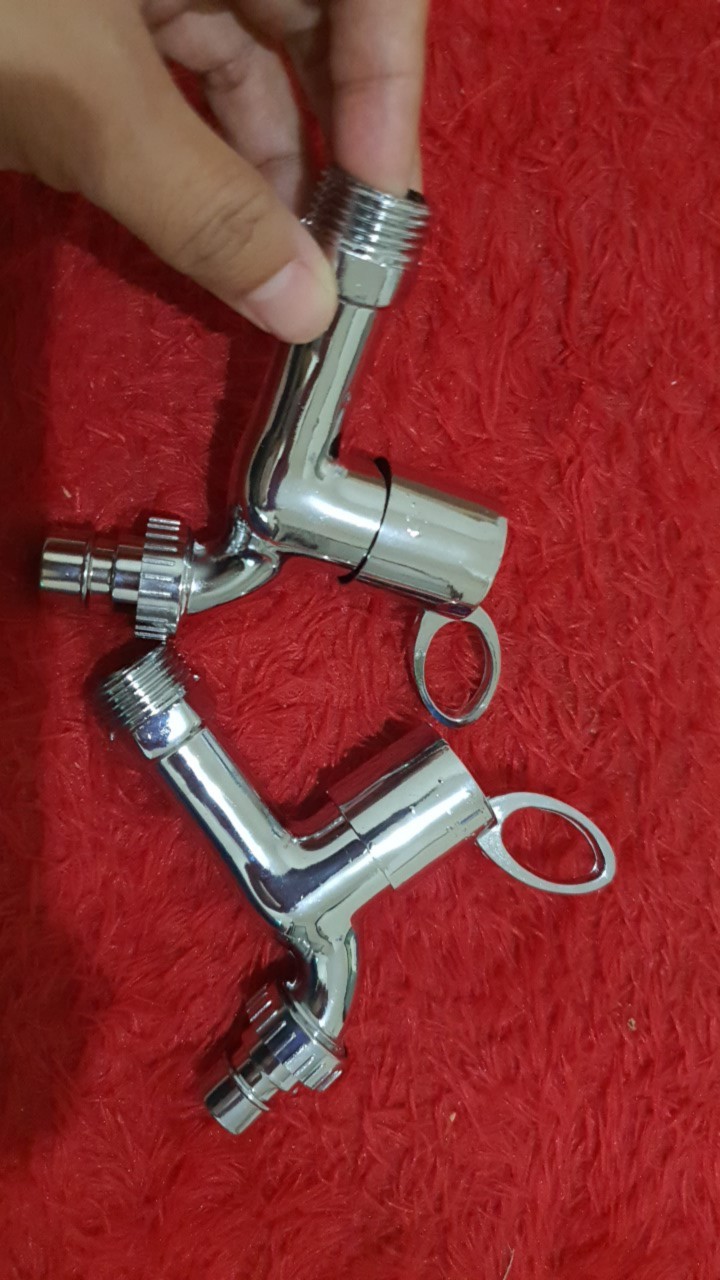 Kran Air Tembok Engkol Taman Cab - Keran Air Chrome Kamar Mandi Wc - Kran Tembok - Keran Tembok