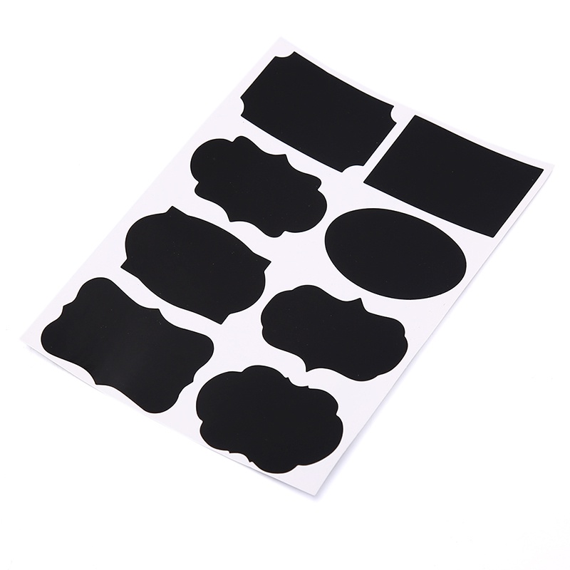 80pcs / set Stiker Papan Tulis Hitam 5x3.5cm Untuk Toples Dapur