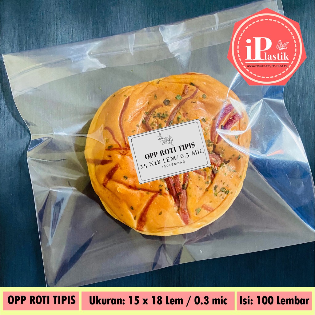 

Plastik OPP Roti Manis / Donat / Plastik Kue TIPIS 15x18+lem