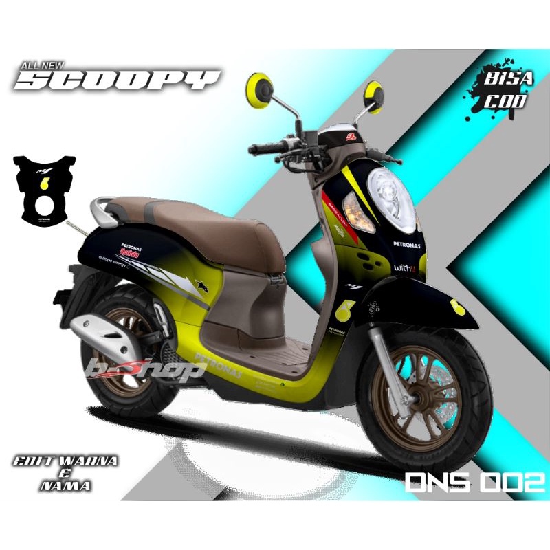 Decal sticker New Scoopy 2021 fi motif Petronas variasi motor full body printing