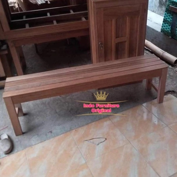 Bangku/ Kursi Panjang Kayu Kalimantan - Kursi Makan Cafe Murah