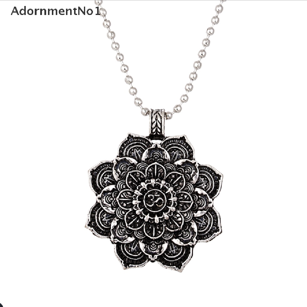 (AdornmentNo1) 1pc Kalung Rantai Pendan Jimat Pola Geometri Tibet Mandala Gaya Retro