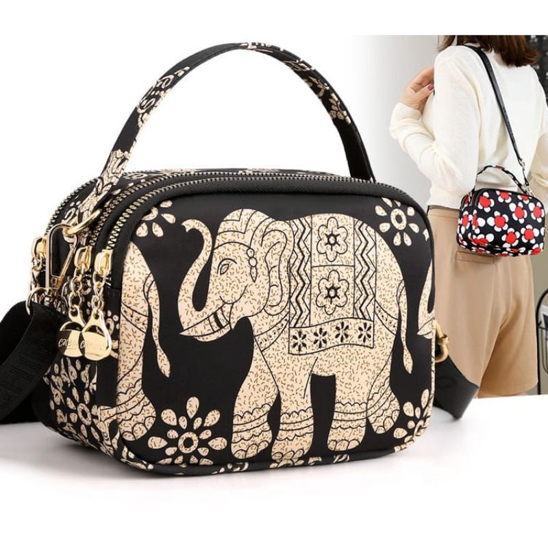 Tas selempang wanita chibao import terbaru motif gajah