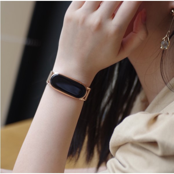 STEEL Magnetic Strap Mi Band 3 4 5 6 ​Milanese Oyster Jam Gelang Xiaomi MiBAND watch Classic Tali jamtangan smart siaomi gold silver hitam rose pink