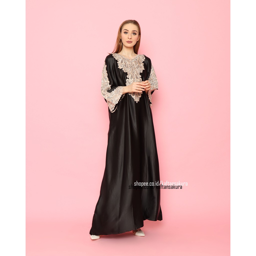 Baju Gamis Wanita Bordir olla ramlan bahan satin modern terbaru warna coksu merah maroon lebaran