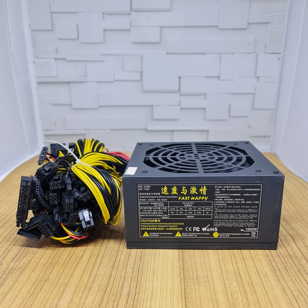 Power Supply Psu Untuk 6 Gpu Mining Rig Ethereum Coin Miner 1600 W New Shopee Indonesia