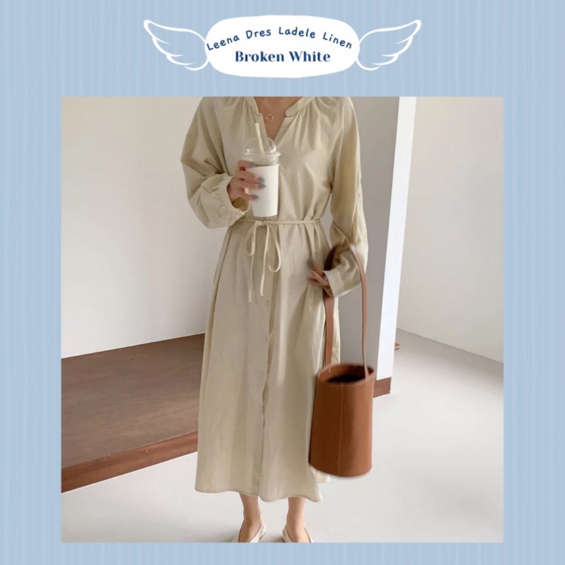 KOREAN STYLE LEENA DRESS LADEL LINEN G1