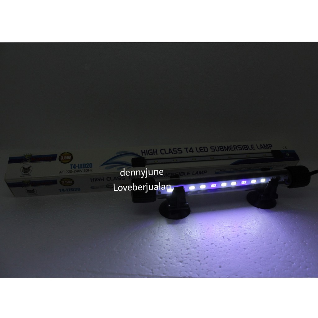 Lampu LED Aquarium Celup T4 20cm 20 cm KYOTO PUTIH BIRU