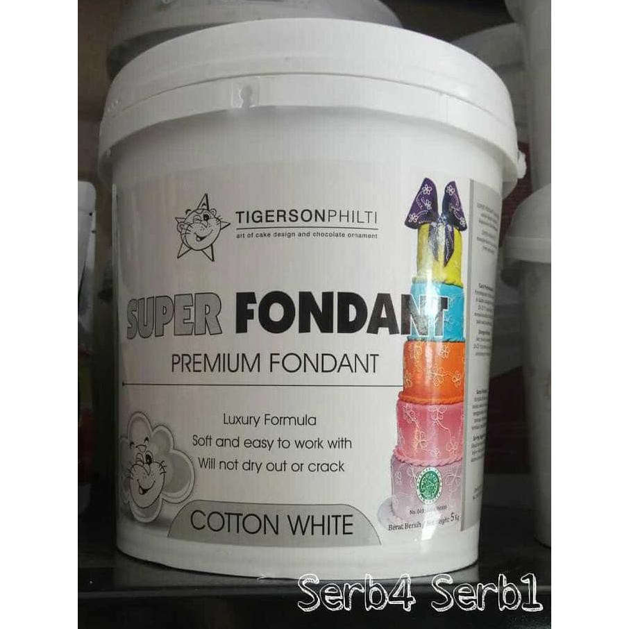 

Tigerson Premium Fondan / Super Fondant/ Icing Sugar per pail 5kg