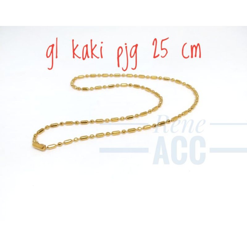 Gelang kaki Titanium emas aksesories motif biji bambu