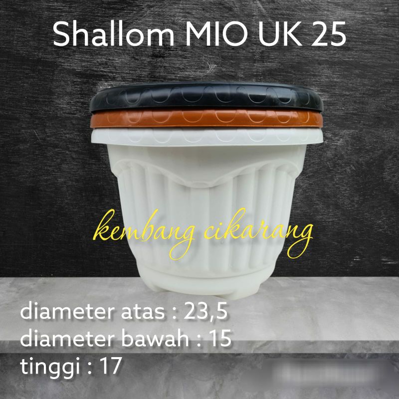 SHALLOM MIO 25 pot bunga plastik tebal murah motif belimbing