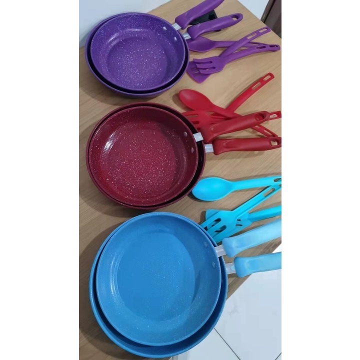 FRYPAN SET 2 PCS RAISA WARNA TEFLON PENGGORENGAN ANTI LENGKET FREE BUBBLE VD