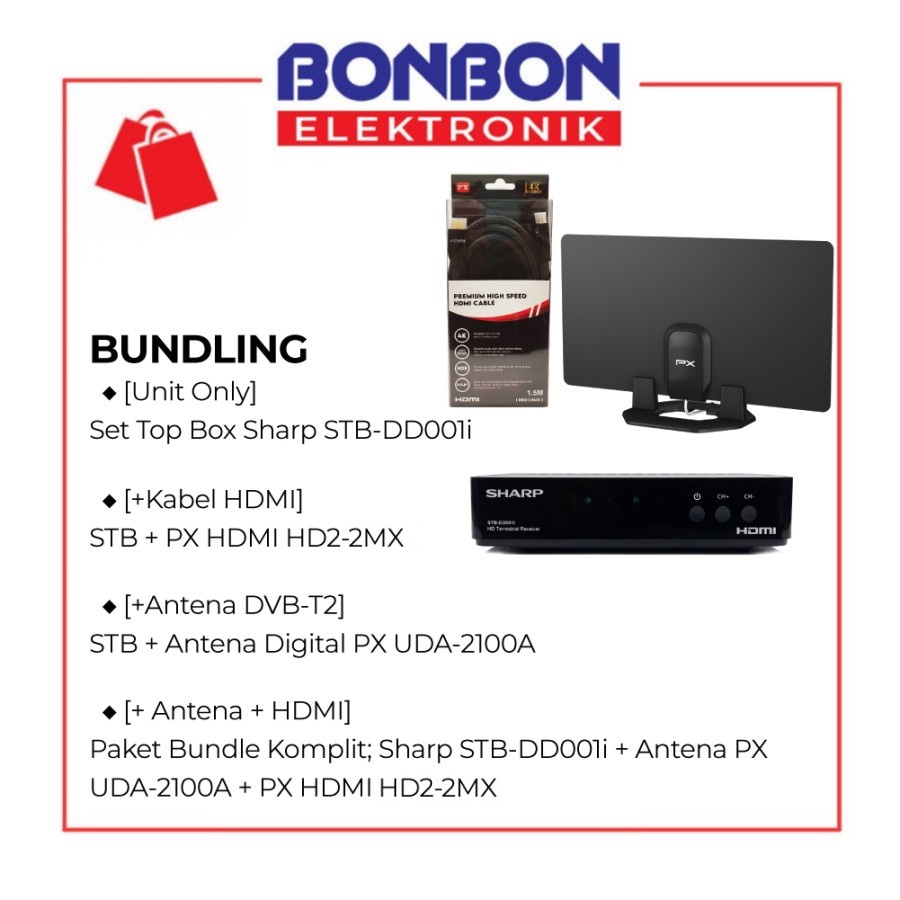 Bundling Sharp Set Top Box STB-DD001i + Antena Digital PX UDA-2100A