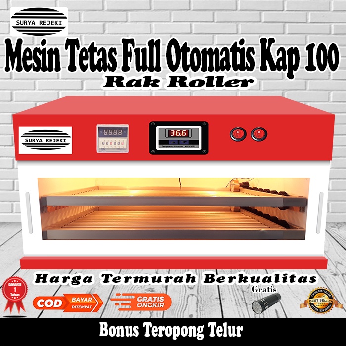 mesin tetas telur full otomatis / mesin penetas telur rak roller kapasitas 100 telur