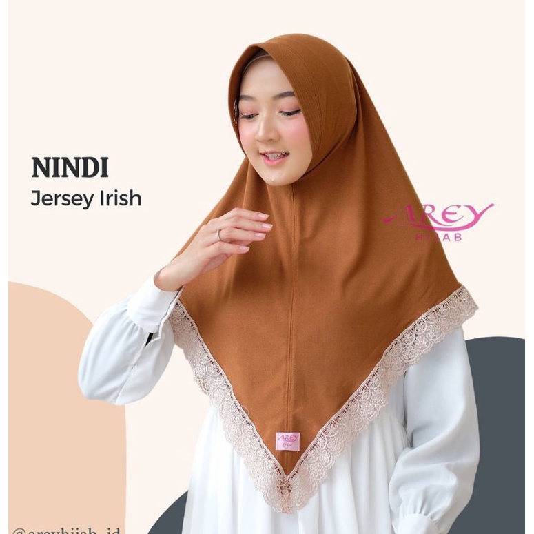 068 NINDI ORI AREY HIJAB || JILBAB INSTAN RENDA PRADA-Mocca