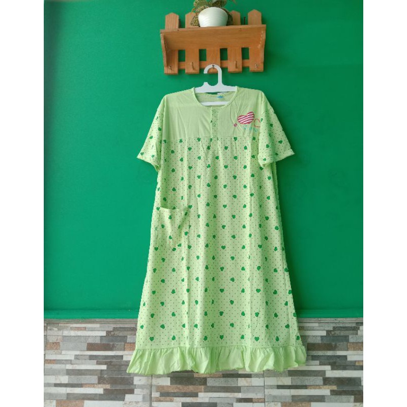 DASTER jumbo PRISILA LD125 bahan kaos nyaman adem-Hijau