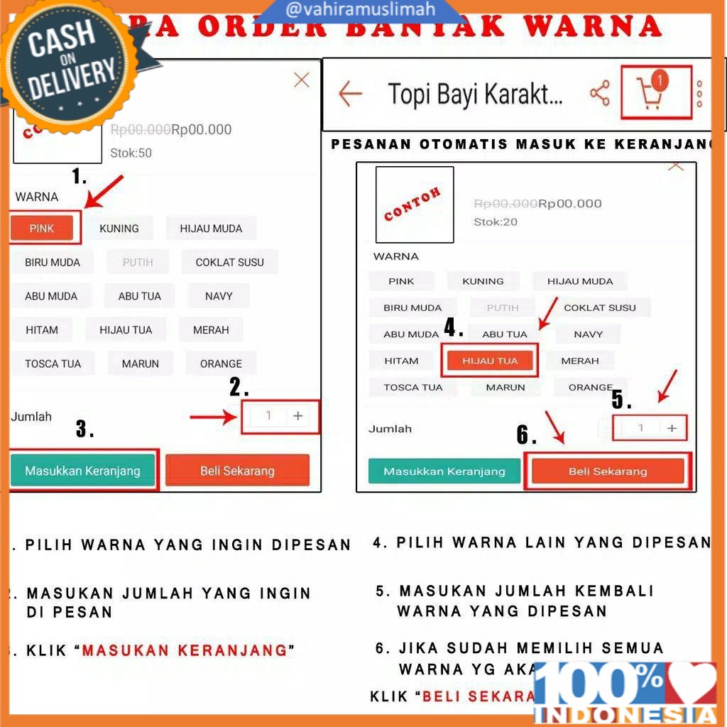 Kupluk Koala Pompom / Kupluk Bayi  Koala BORDIR Nama 1