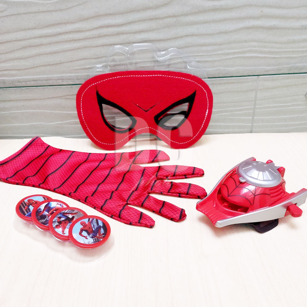 Hero Attack Mainan Sarung Tangan Topeng Iron Man Spiderman Capt. America Aksesoris Kostum Superhero