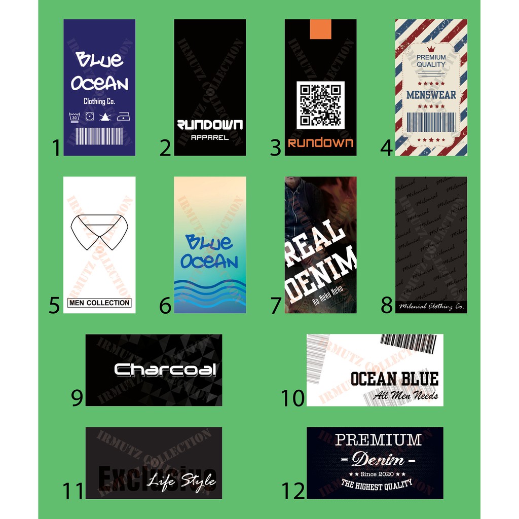 

Hang Tag Baju Distro Pria Fashion Cowok UKURAN 3,8 cm x 6,7 cm