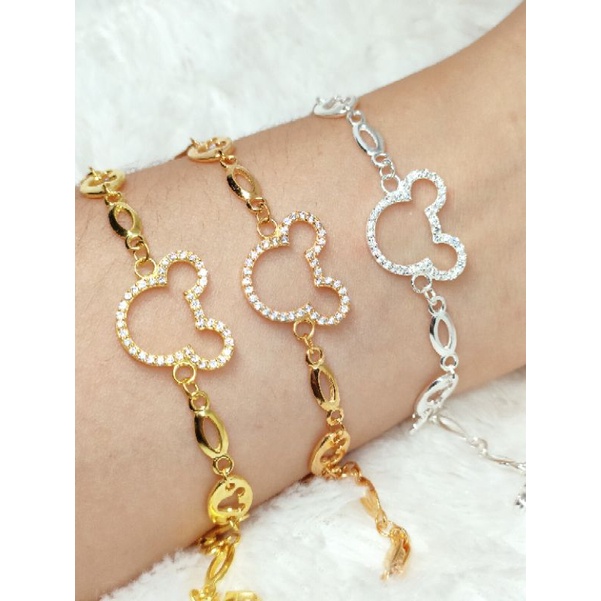 GELANG PERAK 925 LAPIS EMAS 24K MODEL RANTE DEWASA MICKY MATA