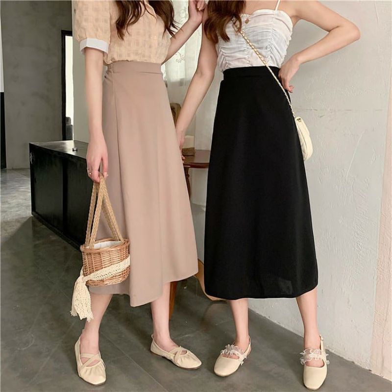 Rok Span Scuba Wanita / Rok Kerja Line A / Rok A line // Rok Scuba Panjang