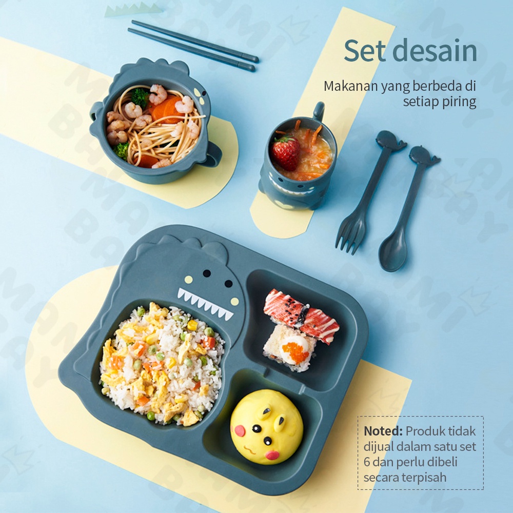 Mamibayi Piring Makan Anak Karakter Lucu / Baby Feeding Set Bpa Free