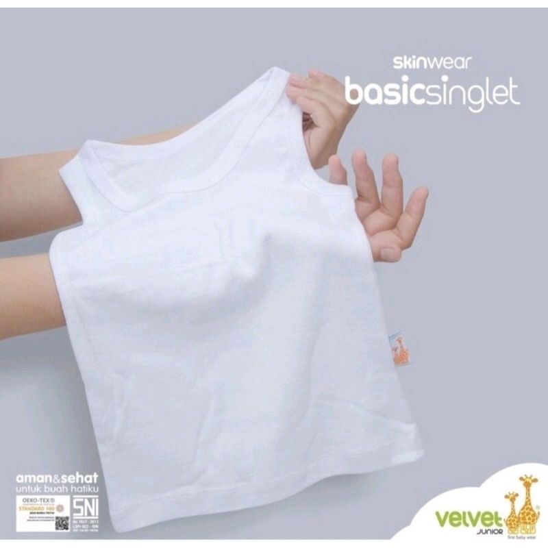 VELVET JUNIOR - LIBBY - BASIC SINGLET DIJUAL PER 1 BAJU - SINGLET ANAK - SINGLET POLOS - KUTUNGAN BAYI