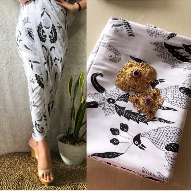 KAMEN LEMBARAN KATUN BATIK PUTIH
